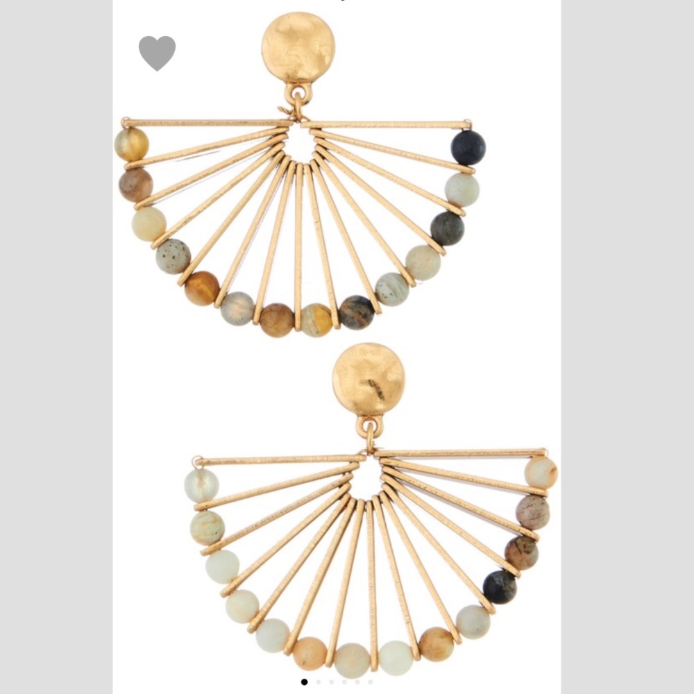 Multi Colored Drop Fan Earrings